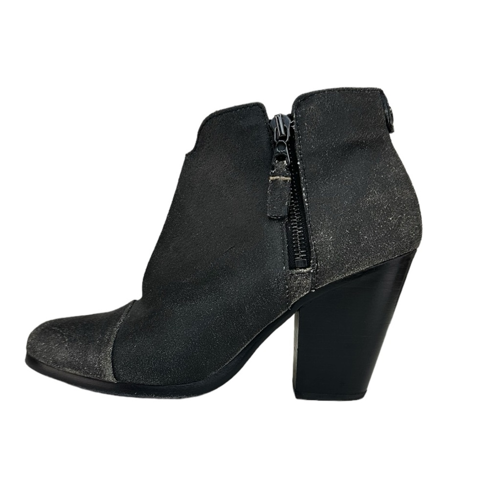 Rag & Bone Black Distressed MARGOT Suede Ankle Booties